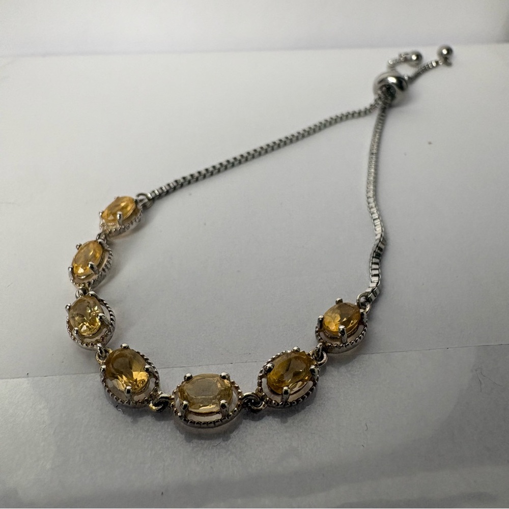 Sterling Silver citrine Gemstone Bracelet